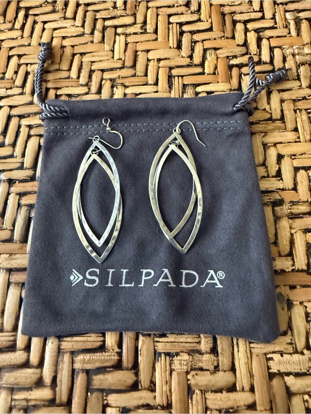 Silpada Silver Double Marquise Drop Earrings